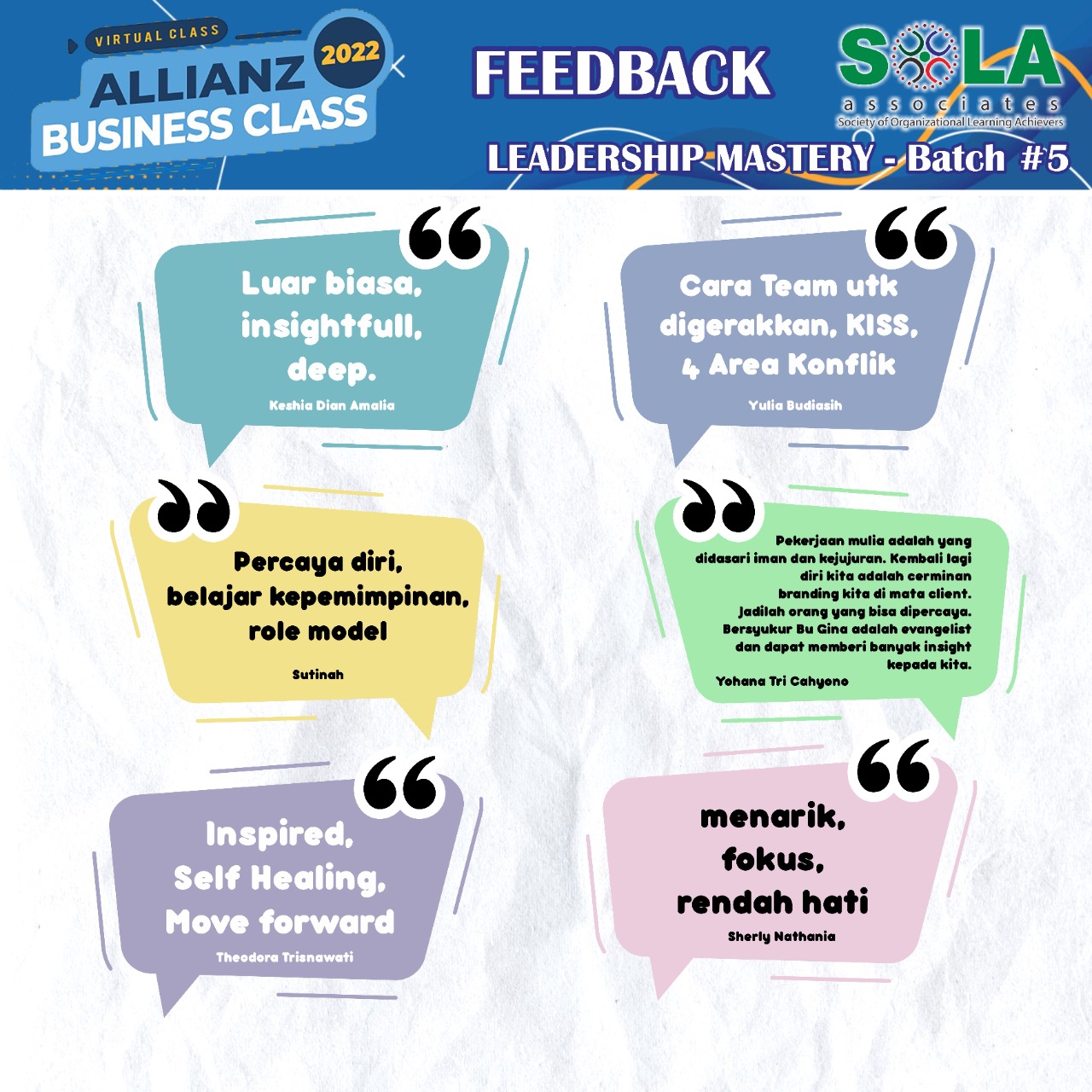 Leadership Mastery Batch 5, Allianz Business Class 2002 - 10